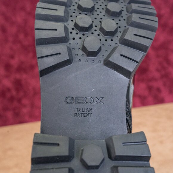 Geox Women Black Patent Leather Lace-up Zip Ankle Combat boots sz 9.5US EUR40 - Picture 8 of 9